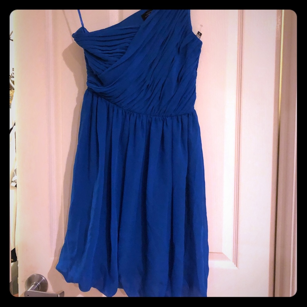 Tahari blue asymmetrical dress size 2